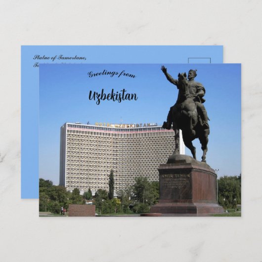 Statuut van Tamerlane Tasjkent Oezbekistan Briefkaart (Voorkant / Achterkant)