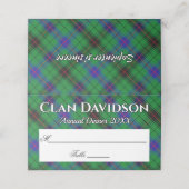 Staty Clan Davidson Tartan Motto Plaatskaartje (Buitenkant ongevouwen)