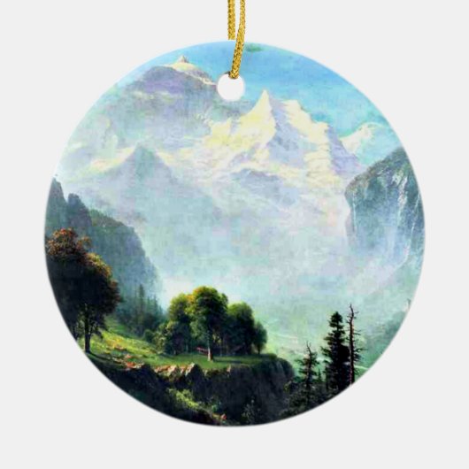 Staubbach-Herfsten bij Lauterbrunnen Zwitserland; Keramisch Ornament (Voorkant)