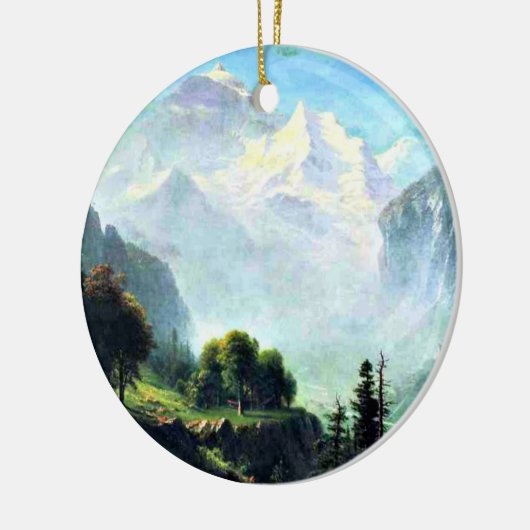 Staubbach-Herfsten bij Lauterbrunnen Zwitserland; Keramisch Ornament (Links)