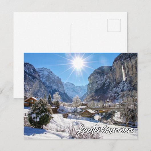 Staubbach Herfsten, Lauterbrunnen, Zwitserland Briefkaart (Voorkant / Achterkant)