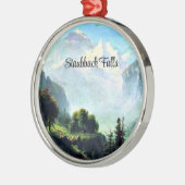 Staubbach Herfsten nabij Lauterbrunnen, Zwitserlan Metalen Ornament (Links)