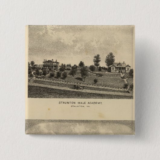 Staunton Male Academy Vierkante Button 5,1 Cm (Voorkant)