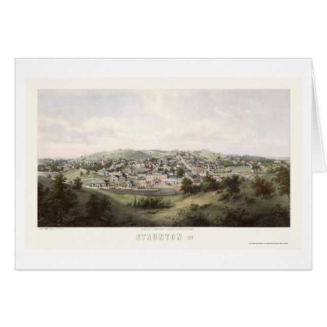 Staunton, VA Panoramic Map - 1857 (Voorkant Horizontaal)