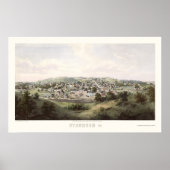 Staunton, VA Panoramic Map - 1857 Poster (Voorkant)