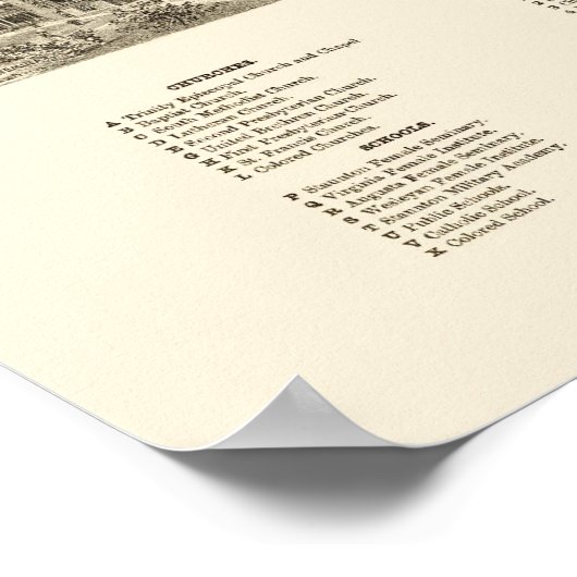 Staunton, VA Panoramic Map - 1891 Poster (Hoek)