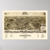 Staunton, VA Panoramic Map - 1891 Poster (Voorkant)