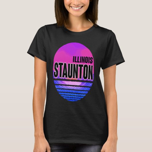 Staunton Vaporwave Illinois T-shirt (Voorkant)