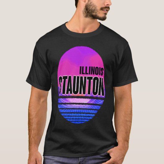 Staunton Vaporwave Illinois T-shirt (Voorkant)