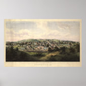 Staunton Virginia 1857 Antiek Panorama Poster (Voorkant)
