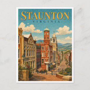 Staunton Virginia Historisch Stadshart GeoSaga Briefkaart