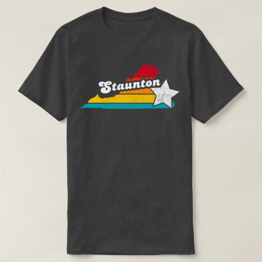 Staunton Virginia  Verdrietig Souvenir 2 T-shirt (Design voorkant)