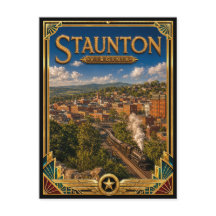 Staunton Virginia Vintage Art Deco Gouden Tijdperk