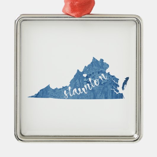 Staunton Virginia Wood Grain Metalen Ornament (Voorkant)