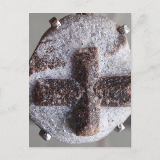 Stauroliet, perfecte kristaldoorsnede briefkaart (Voorkant)