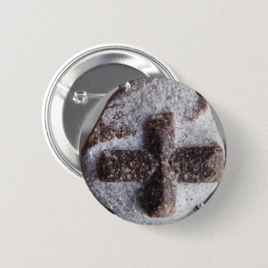 Stauroliet, perfecte kristaldoorsnede ronde button 5,7 cm (Voorkant /achterkant)