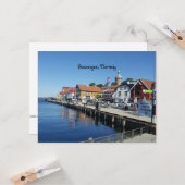 Stavanger, Noorse schilderachtig foto Kaart (Voorkant / Achterkant in situ)