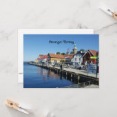Stavanger, Noorse schilderachtig foto, Kaart (Voorkant / Achterkant in situ)