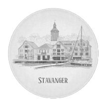 Stavanger Noorwegen Mooie Straatbeeld Tekening