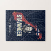 Stavanger Noorwegen Retro Stadsplattegrond  vakant Legpuzzel (Horizontaal)