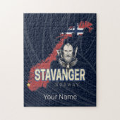 Stavanger Noorwegen Retro Stadsplattegrond  vakant Legpuzzel (Verticaal)