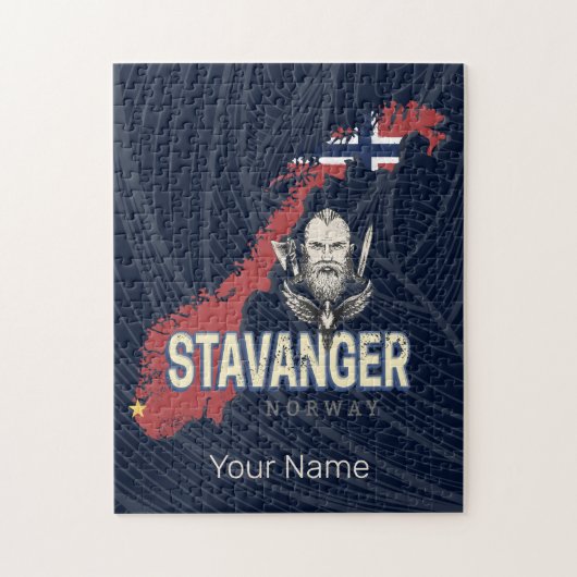 Stavanger Noorwegen Retro Stadsplattegrond  vakant Legpuzzel (Verticaal)