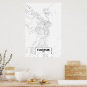 Stavanger, Noorwegen (zwart op wit) Poster (Keuken)