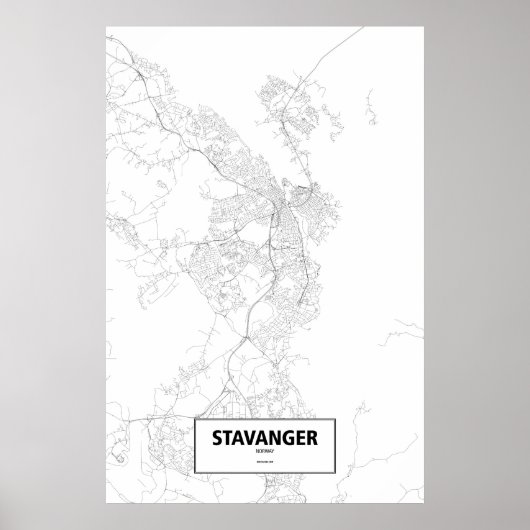 Stavanger, Noorwegen (zwart op wit) Poster (Voorkant)