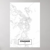 Stavanger, Noorwegen (zwart op wit) Poster (Voorkant)
