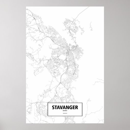 Stavanger, Noorwegen (zwart op wit) Poster (Voorkant)