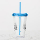 Stavanger Norway Beauful Streetscape Drawing Acryl Drinkbeker (Rechts)