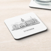 Stavanger Norway Beauful Streetscape Drawing Bier Onderzetter (Linkerzijde)