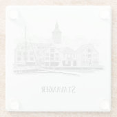 Stavanger Norway Beauful Streetscape Drawing Glazen Onderzetter (Achterkant)