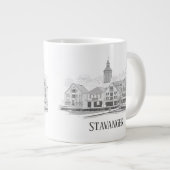 Stavanger Norway Beauful Streetscape Drawing Grote Koffiekop (Voorkant rechts)