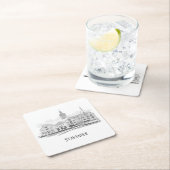 Stavanger Norway Beauful Streetscape Drawing Kartonnen Onderzetters (Insitu)