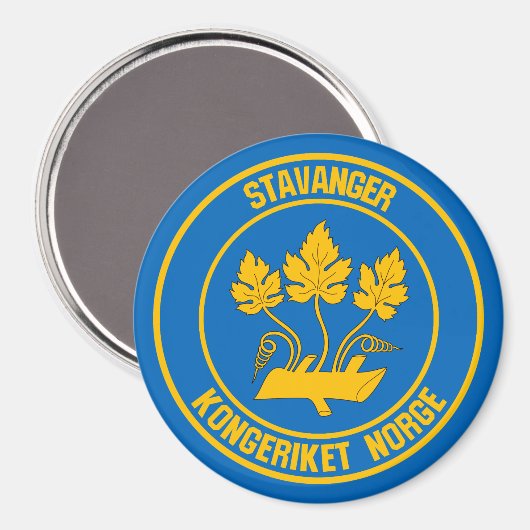 Stavanger Round Emblem Magneet (Voorkant / Achterkant)