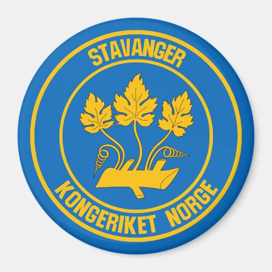 Stavanger Round Emblem Magneet (Voorkant)