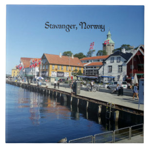 Stavanger, schilderachtig foto Noorwegen Tegeltje