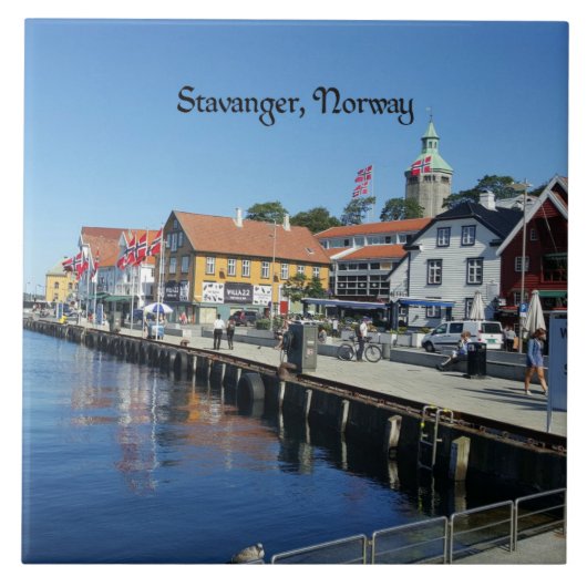 Stavanger, schilderachtig foto Noorwegen Tegeltje (Voorkant)