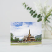 Stave-kerk in Lom, briefkaart Noorwegen (Staand voorkant)