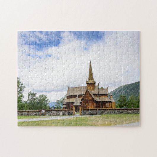 Stave-kerk in Lom, Noorse puzzel (Horizontaal)