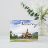 Stave-kerk in Lom, Noorwegen, briefkaart tekst (Staand voorkant)