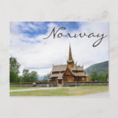 Stave-kerk in Lom, Noorwegen, briefkaart tekst (Voorkant)