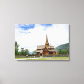 Stave kerk in Lom, Noorwegen canvas print (Voorkant)