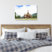 Stave kerk in Lom, Noorwegen canvas print (Insitu (Slaapkamer))