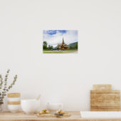 Stave-kerk in Lom, poster Noorwegen (Keuken)