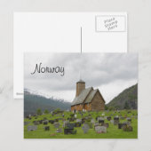 Stave-kerk met begraafplaats briefkaart met Noorwe (Voorkant / Achterkant)