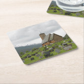 Stave-kerk met begraafplaats in het onderzetter No (Schuin)