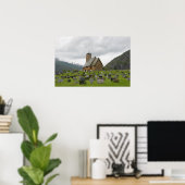 Stave-kerk met begraafplaats in het poster Noorweg (Thuiskantoor)