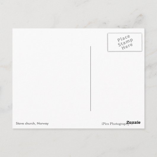 Stave-kerk met begraafplaats in Noorwegen Briefkaart (Achterkant)